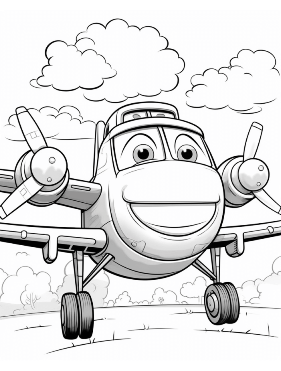 coloring airplane pages