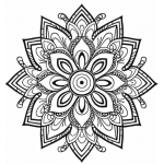 Angular geometric mandala coloring page