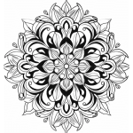 Swirling baroque mandala coloring page