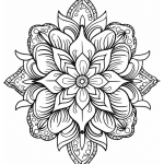 Six-pointed star mandala coloring page