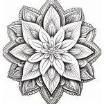 Detailed shaded lotus mandala coloring page