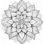 Dense detailed lotus mandala coloring page
