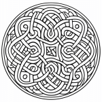 Circular Celtic knotwork mandala coloring page