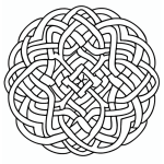Bold Celtic knot circle mandala coloring page