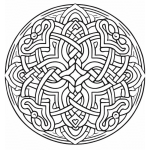 Celtic knot medallion mandala coloring page