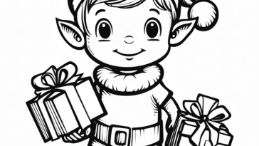 free printable christmas elf coloring pages