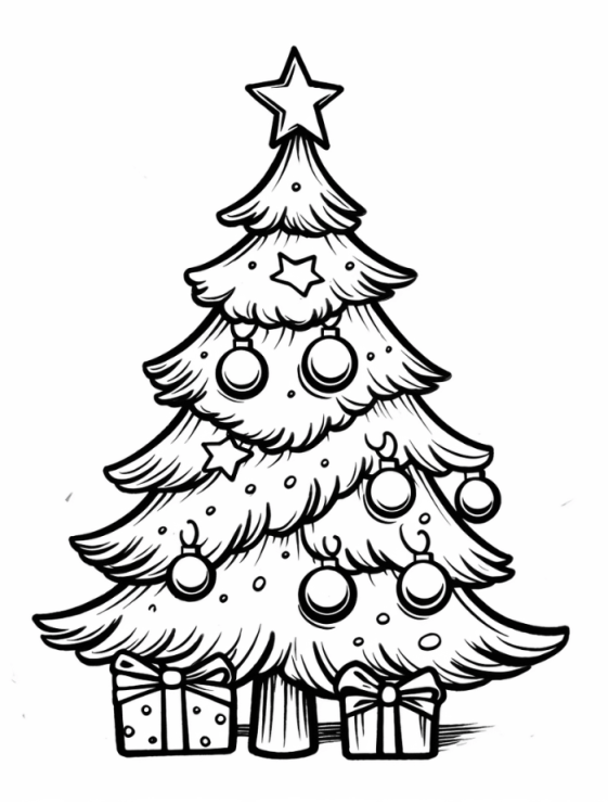 Free Christmas Tree Coloring Pages For Kids