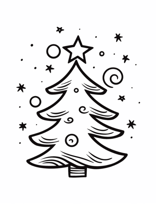 Christmas Tree Coloring Pages | Hue Therapy