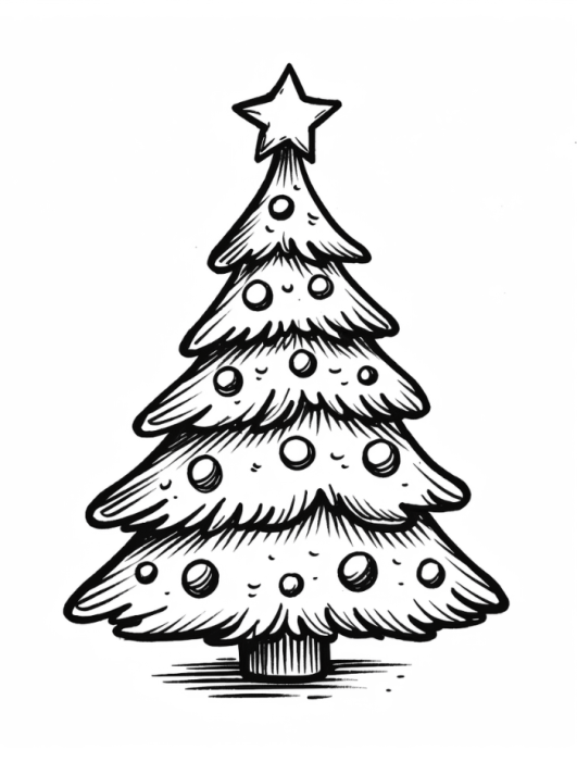 Christmas Tree Coloring Pages | Hue Therapy