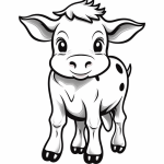 Simple calf face coloring page
