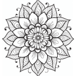 Dahlia floral mandala coloring page
