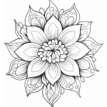 Blooming flower mandala coloring page