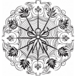 Spider web mandala coloring page