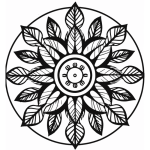 Dreamcatcher leaf mandala coloring page