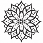 Bold floral mandala coloring page