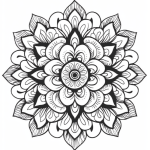 Tibetan style lotus mandala coloring page