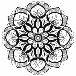 Bold Tibetan style mandala coloring page