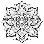 Ornate Tibetan lotus mandala coloring page