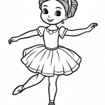 Elegant ballerina with braided hair coloring page