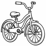 Classic kids bicycle coloring page
