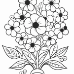 Simple bouquet of round flowers coloring page