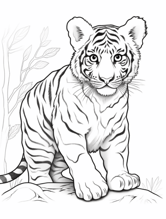Tiger Coloring Pages | Hue Therapy