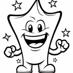 Strong tooth flexing with stars coloring page