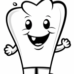 Tooth with toothpaste foam coloring page