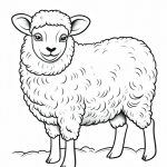 Lamb side profile coloring page