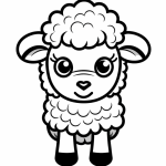 Tiny chibi lamb coloring page