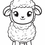 Sweet smiling lamb coloring page