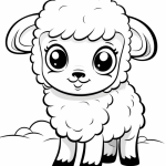 Cute baby lamb face coloring page
