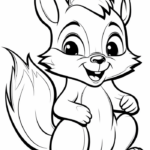 Cheerful squirrel coloring page