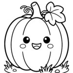 Little smiling pumpkin coloring page