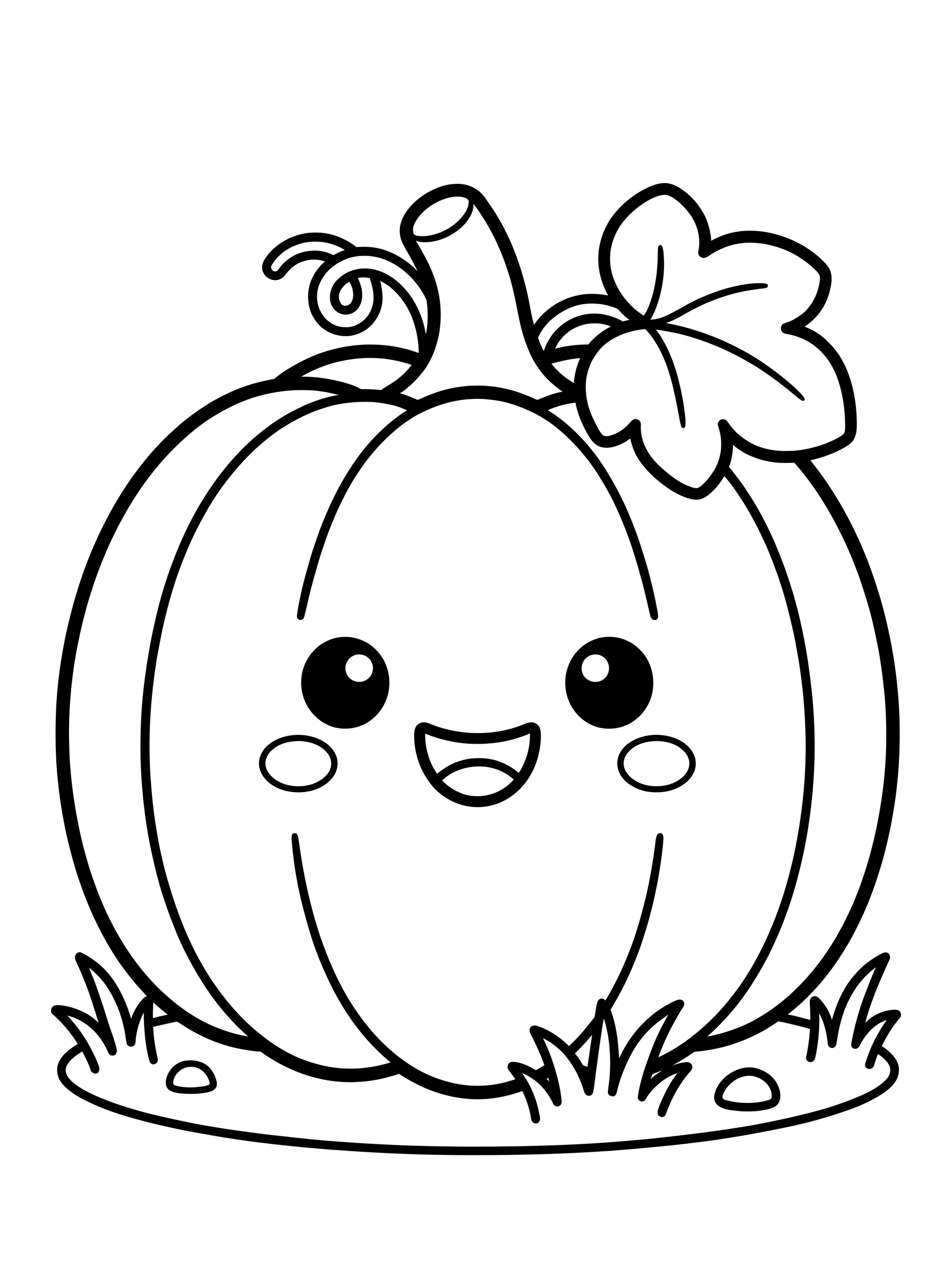 Little smiling pumpkin coloring page