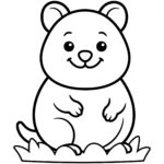 Smiling quokka face coloring page